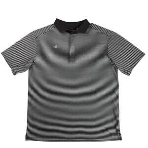 Radmor Golf Polo Shirt Mens Large Navy Stripe Cotton Stretch Short Sleeve Preppy